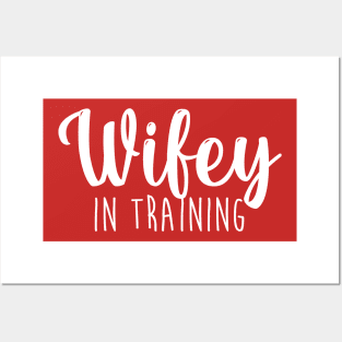 Hubby and Wifey  - Couples Shirt - Couples Tee - Hubby in Training Tee | Wifey in Training Tees - Couples Shirt Gifts - Couples Tee Gifts Posters and Art